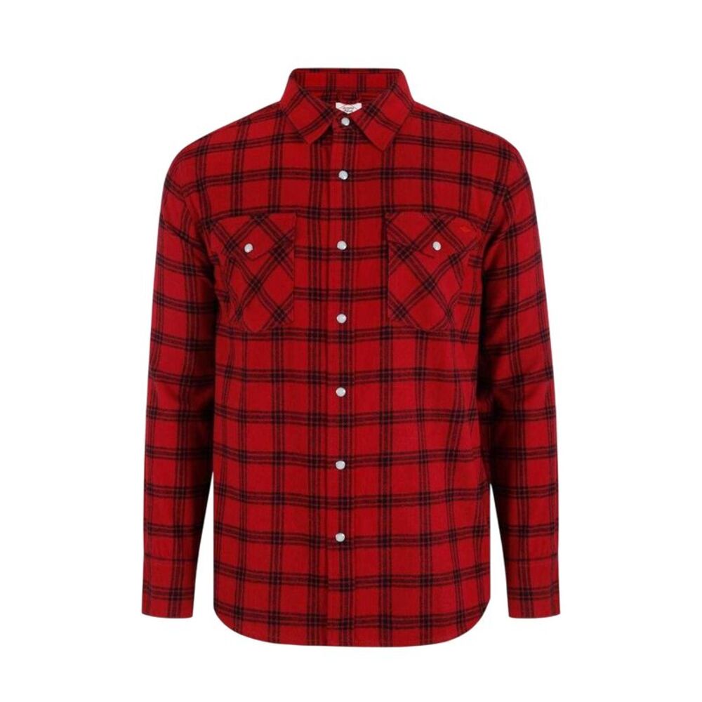 Lee Cooper Mens Check Plaid Long-Sleeved Shirt / Red